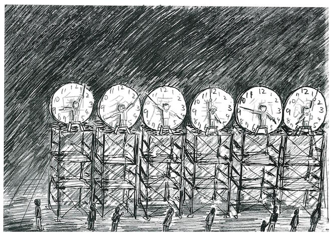 《24時間 間時計のためのドローイング》 《Drawing for 24h Human Clock》