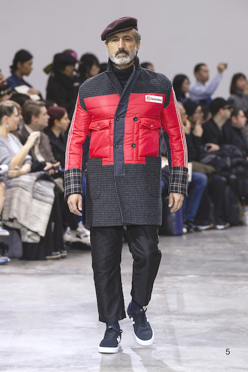 Model wears an outfit , as part of the men s wear autumn winter 2020 2021, men fashion week, Paris,  France, from the house of Junya Watanabe