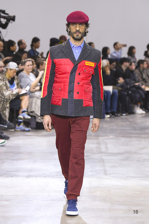 Model wears an outfit , as part of the men s wear autumn winter 2020 2021, men fashion week, Paris,  France, from the house of Junya Watanabe