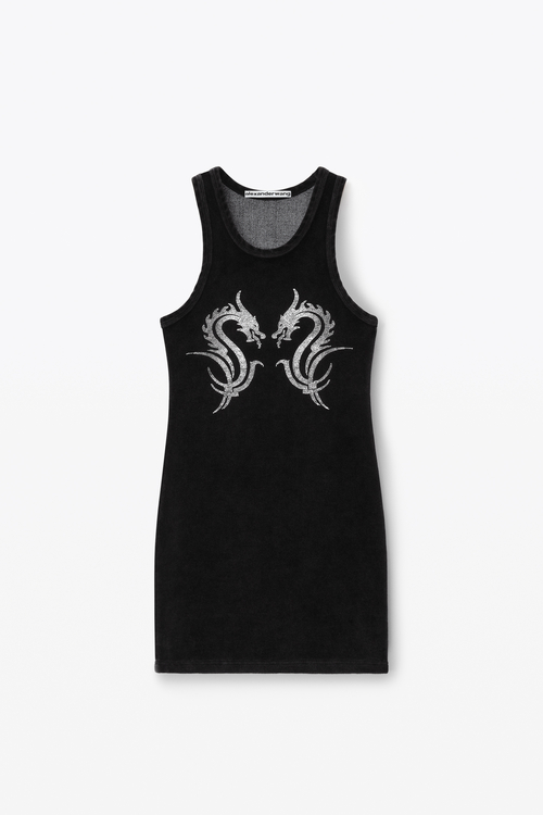 TANK MINI DRESS W/ CRYSTAL DRAGON HOTFIX  ¥107,800 ※入荷次第発売