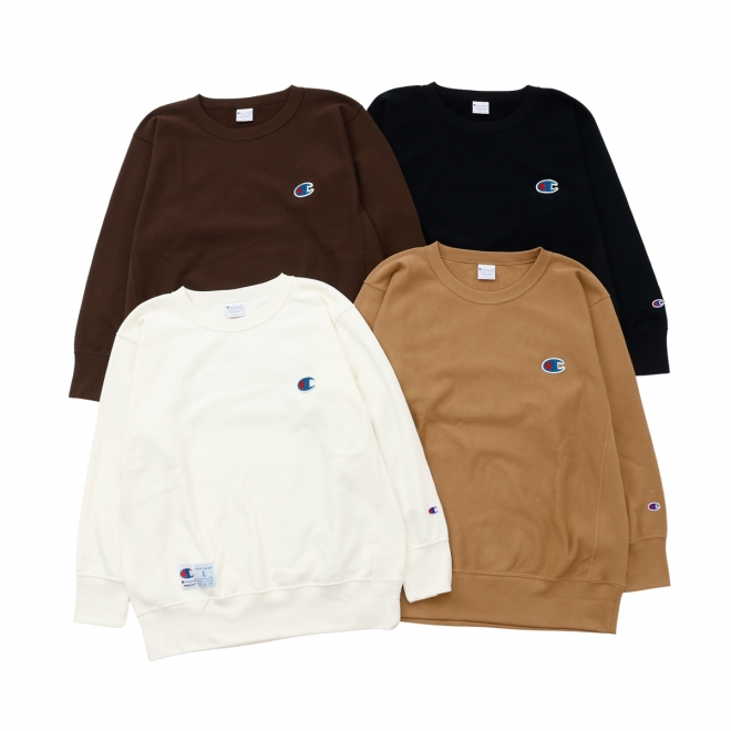 REVERSE WEAVE® CREW NECK SWEATSHIRT カラー：アイボリー、キャメル、ダークブラウン、ブラック サイズ：S、M、L、XL、XXL 価格：¥28,600