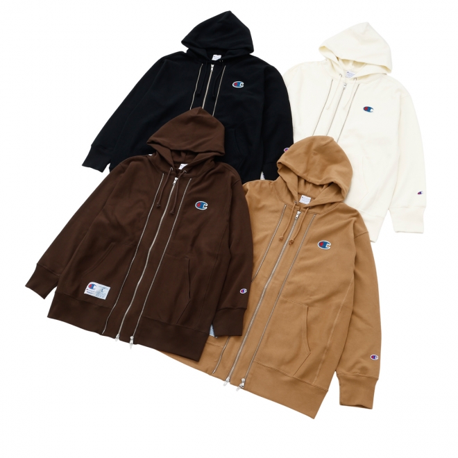 REVERSE WEAVE® ZIP HOODED SWEATSHIRT カラー：アイボリー、キャメル、ダークブラウン、ブラック サイズ：S、M、L、XL、XXL 価格：¥39,600  