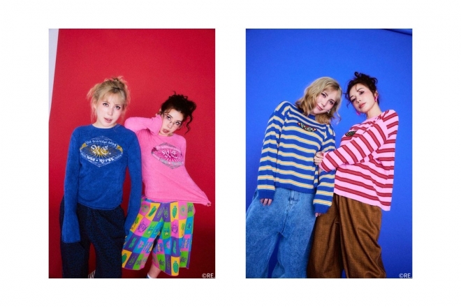 RE. 仲里依紗 アールイードット スプレーTシャツ ブルー 青 🌈スプレーTシャツ🌈 RE.史上最強に可愛いロゴのTシャツができました